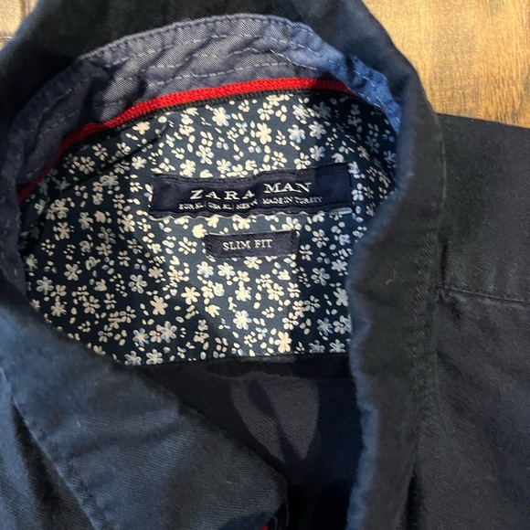 Zara Dark Blue Button Up - Picture 8 of 9